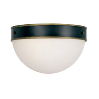 Capsule Outdoor Flush Mount 12'' Matte Black + Textured Gold
