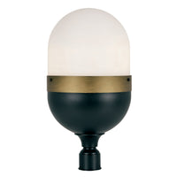 Capsule Outdoor Post Light 12.25'' Matte Black + Textured Gold
