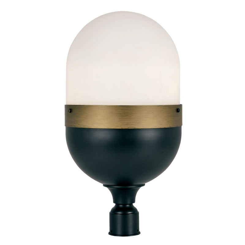 Capsule Outdoor Post Light 12.25'' Matte Black + Textured Gold