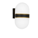 Capsule Outdoor Sconce 8" Matte Black + Textured Gold