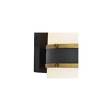 Capsule Outdoor Sconce 8" Matte Black + Textured Gold