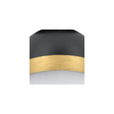 Capsule Outdoor Semi Flush Mount 8'' Matte Black + Textured Gold