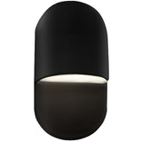 Carbon Matte Black Ceramic Mini Outdoor Capsule Wall Sconce by Justice Design