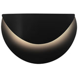 Carbon Matte Black Ceramic Petal ADA LED Wall Sconce by Justice Design