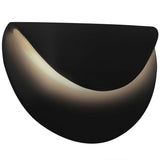Carbon Matte Black Ceramic Petal ADA LED Wall Sconce by Justice Design