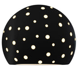 Carbon Matte Black-Beige Twisted Cord Perforated Globe Ceramic Wall Sconce by Justice Design