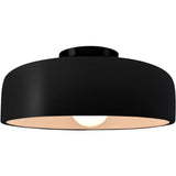 Carbon Matte Black Matte Black Ceramic Small Spire Semi-Flush by Justice Design