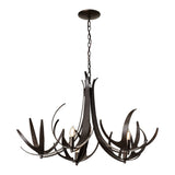 Caribou 5-Light Chandelier, shown in Dark Smoke, by Hubbardton Forge