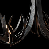 Caribou 5-Light Chandelier detail in Clear Steel, by Hubbardton Forge
