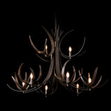 Caribou 9-Light Tiered Chandelier detail in Dark Smoke, by Hubbardton Forge