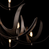 Caribou 9-Light Tiered Chandelier detail in Dark Smoke, by Hubbardton Forge