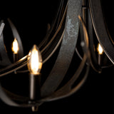 Caribou 9-Light Tiered Chandelier detail in Clear Steel, by Hubbardton Forge