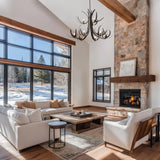 Caribou 9-Light Tiered Chandelier lifestyle view by Hubbardton Forge