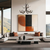 Caribou 9-Light Tiered Chandelier lifestyle view by Hubbardton Forge