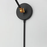 Carillon Articulating Wall Sconce Black Satin Brass By Maxim Lighting Detailed View