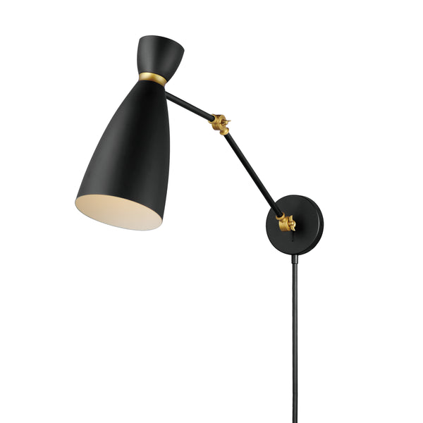 Carillon Articulating Wall Sconce Black Satin Brass By Maxim Lighting