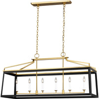 Carlow Linear Lantern Chandelier — 48 1/8", Midnight Black