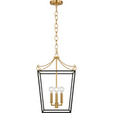 Carlyle Lantern Flushmount — 21 1/4", Midnight Black | Burnished Brass