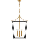 Carlyle Lantern Flushmount — 27 1/4", Midnight Black | Burnished Brass