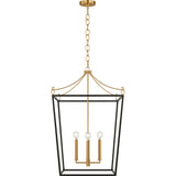 Carlyle Lantern Flushmount — 32 1/8", Midnight Black | Burnished Brass