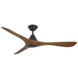 Carve Fan 60 Inch Matte Black Distressed Koa By Modern Forms - Front View