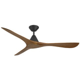 Carve Fan 60 Inch Matte Black Distressed Koa By Modern Forms