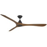 Carve Fan 72 Inch Matte Black Distressed Koa By Modern Forms - Front View