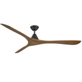 Carve Fan 72 Inch Matte Black Distressed Koa By Modern Forms 