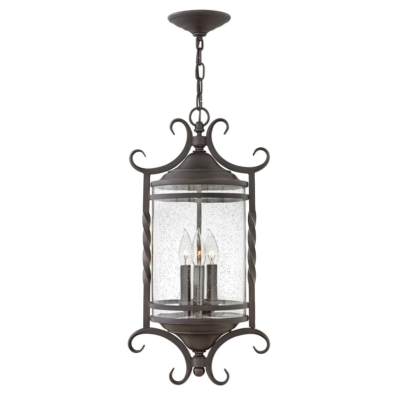 Casa Large Hanging Lantern - Olde Black - by Hinkley