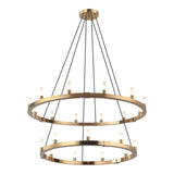 Cascadian Chandelier 21-Light Aged Gold Brass