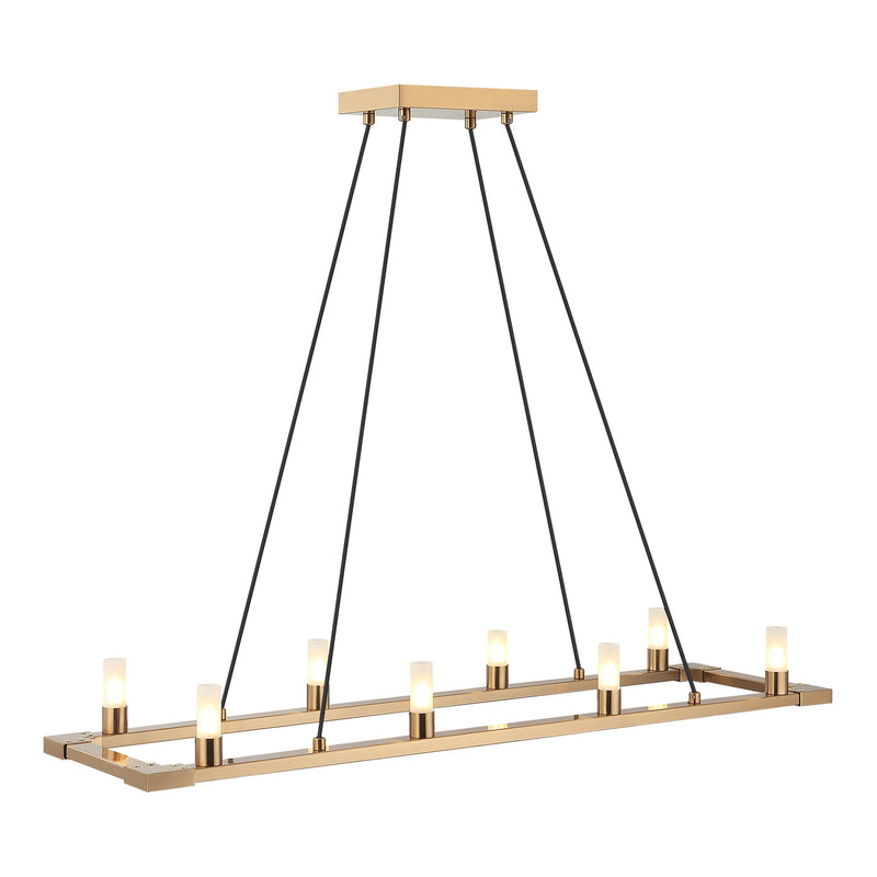 Cascadian Chandelier 8-Light Aged Gold Brass