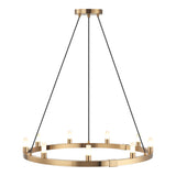 Cascadian Chandelier 9-Light Aged Gold Brass