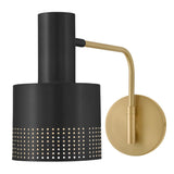 Casey Swing Arm Single Light Sconce Lacquered Brass Black 1