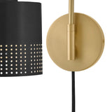 Casey Swing Arm Single Light Sconce - Lacquered Brass / Black