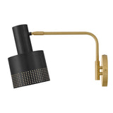 Casey Swing Arm Single Light Sconce - Lacquered Brass / Black