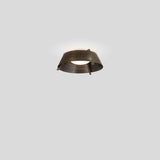 Casia Flushmount by Cerno, 14 Inch, Walnut Distressed Brass - distressed brass shade and walnut arms