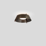 Casia Flushmount by Cerno, 18 Inch, Walnut Distressed Brass - distressed brass shade and walnut arms