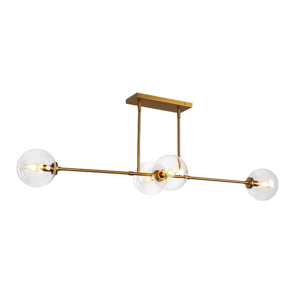 Cassia Linear Suspension Aged Gold Clear Glass By Alora