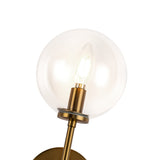 Cassia Wall Lamp Aged Gold Clear Glass 1 Light By Alora Detailed View
