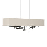 Cavaletti Linear Suspension in Black, Flax Shade by Hubbardton Forge