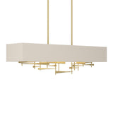 Cavaletti Linear Suspension in Modern Brass, Flax Shade by Hubbardton Forge