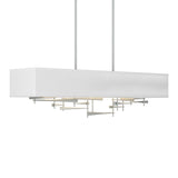 Cavaletti Linear Suspension in Vintage Platinum, Natural Anna Shade by Hubbardton Forge