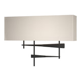 Cavaletti Wall Sconce in Black, Flax Shade by Hubbardton Forge