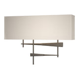 Cavaletti Wall Sconce in Dark Smoke, Flax Shade by Hubbardton Forge