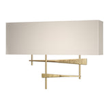 Cavaletti Wall Sconce in Modern Brass, Flax Shade by Hubbardton Forge
