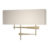 Cavaletti Wall Sconce in Soft Gold, Flax Shade by Hubbardton Forge