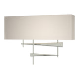 Cavaletti Wall Sconce in Sterling, Flax Shade by Hubbardton Forge