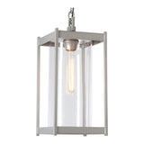 Cela Outdoor Pendant Large, shown in Coastal Burnished Steel, Clear Glass, by Hubbardton Forge