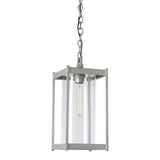 Cela Outdoor Pendant Large, shown in Coastal Burnished Steel, Clear Glass, by Hubbardton Forge