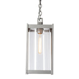 Cela Outdoor Pendant Large, shown in Coastal Burnished Steel, Clear Glass, by Hubbardton Forge